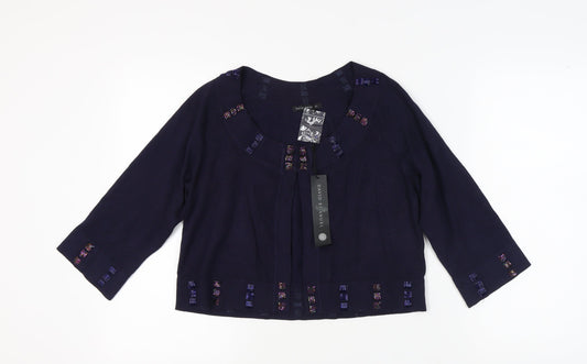 David Emanuel Women's Black Beaded Cardigan - Size 10