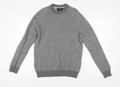 Next Mens Grey Wool Pullover Jumper Size L