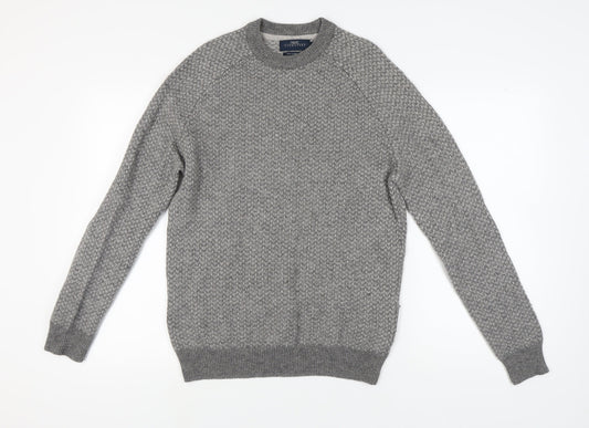 Next Mens Grey Wool Pullover Jumper Size L