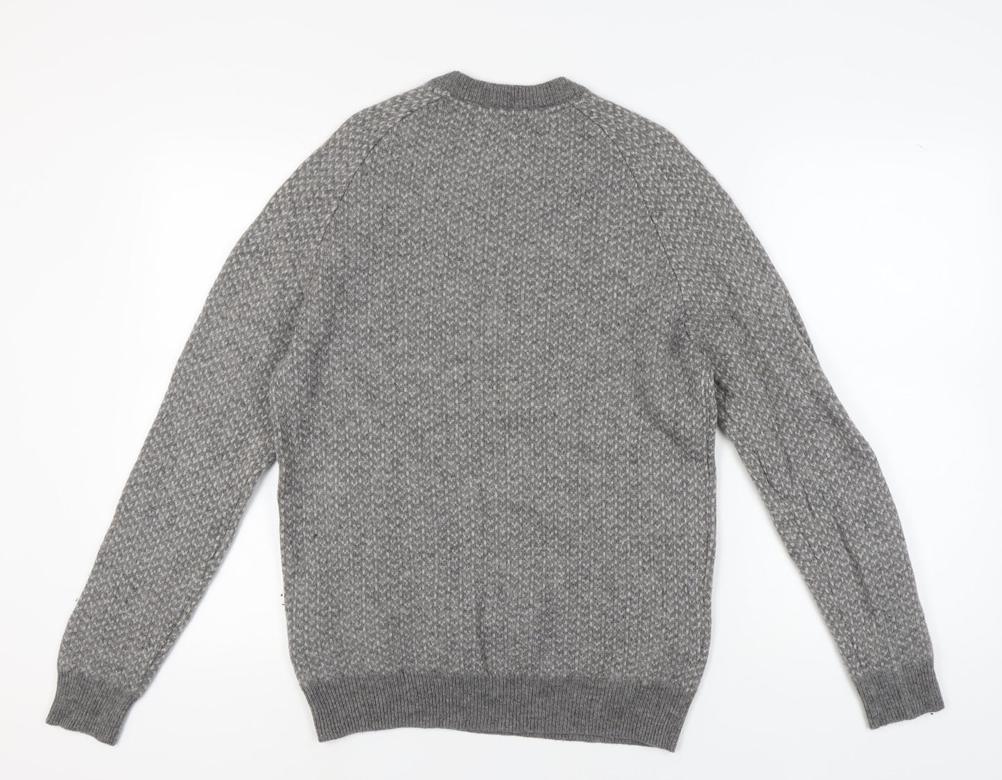 Next Mens Grey Wool Pullover Jumper Size L