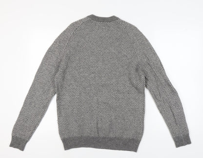 Next Mens Grey Wool Pullover Jumper Size L