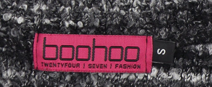 Boohoo Women's Grey Striped Pullover Jumper, Size S