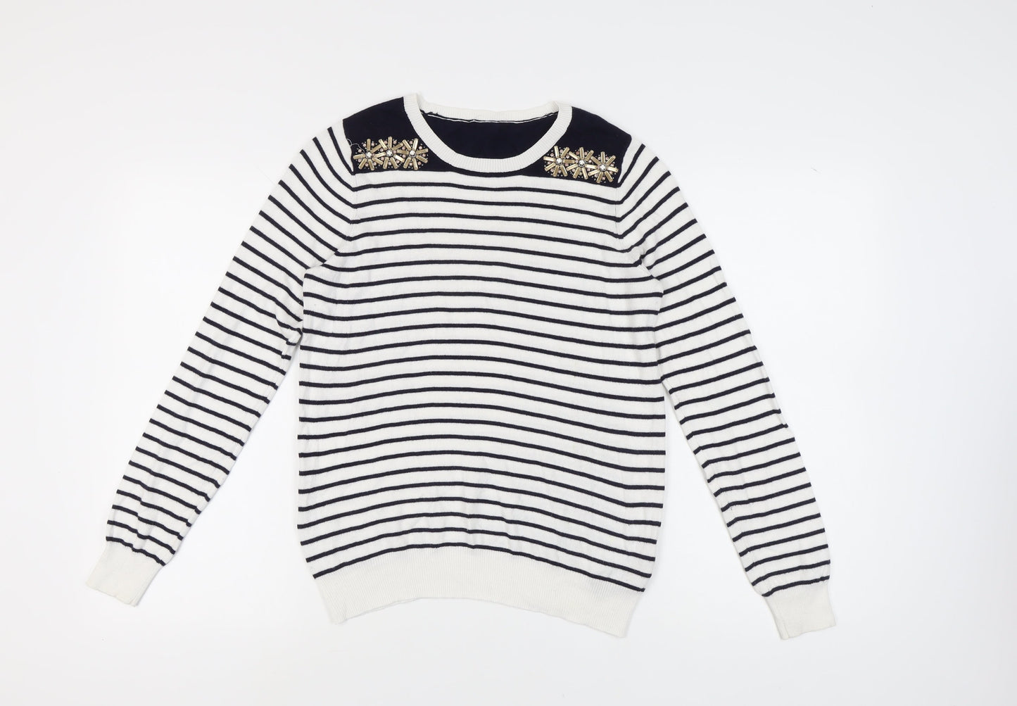 Womens UK Size M Oasis White Pullover Jumper