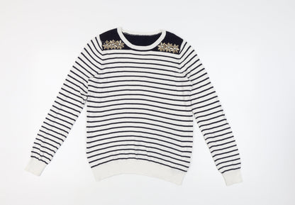 Womens UK Size M Oasis White Pullover Jumper