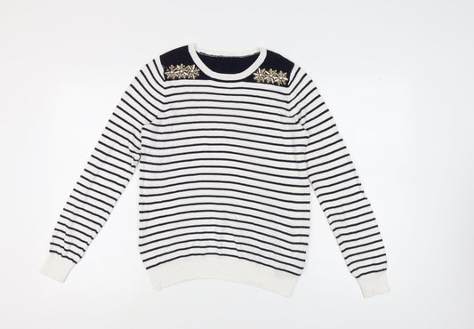 Womens UK Size M Oasis White Pullover Jumper