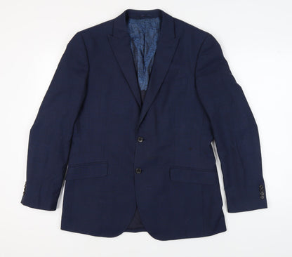 Mens UK Size 40 Simon Carter Regular Blue Suit Jacket