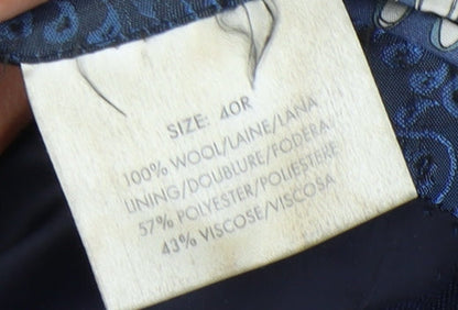 Mens UK Size 40 Simon Carter Regular Blue Suit Jacket