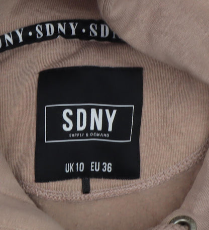 SDNY Women's Brown Hoodie UK 10, Casual Hooded Sweatshirt