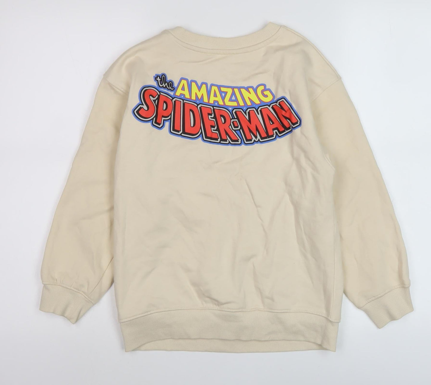 H&M Boys Beige Spiderman Sweatshirt 8-10 Years