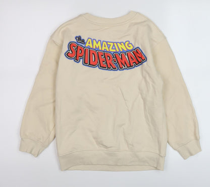 H&M Boys Beige Spiderman Sweatshirt 8-10 Years