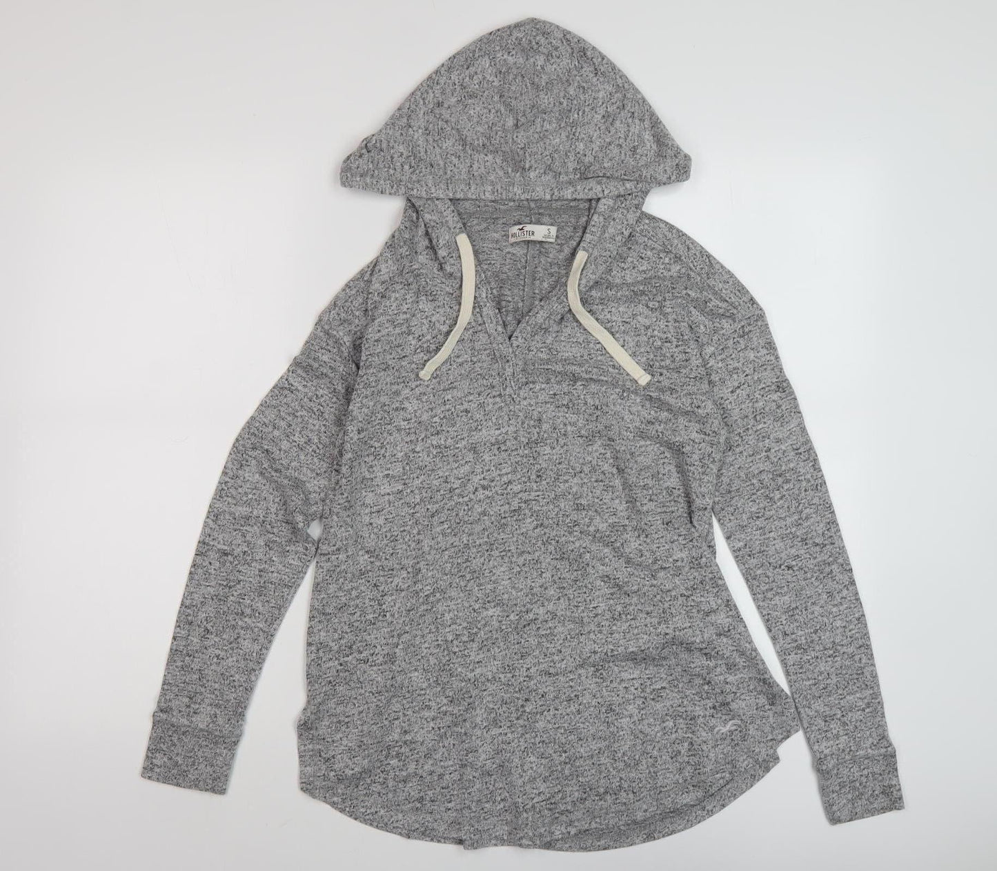 Hollister Women's Grey Pullover Hoodie, Size S, Regular Fit