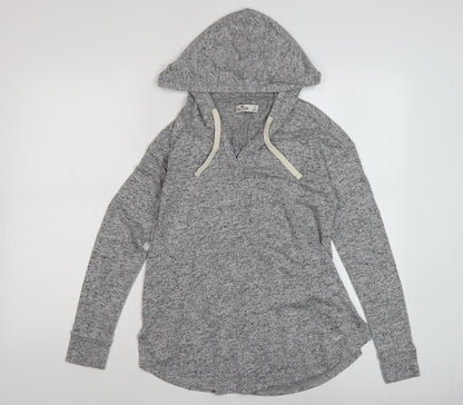 Hollister Women's Grey Pullover Hoodie, Size S, Regular Fit