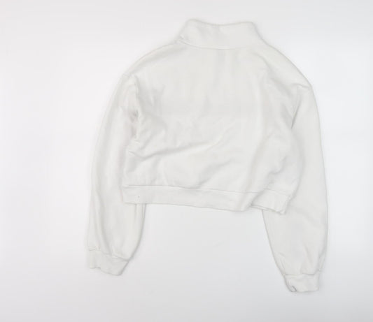 Divided Women's White Pullover Cropped Sweatshirt S