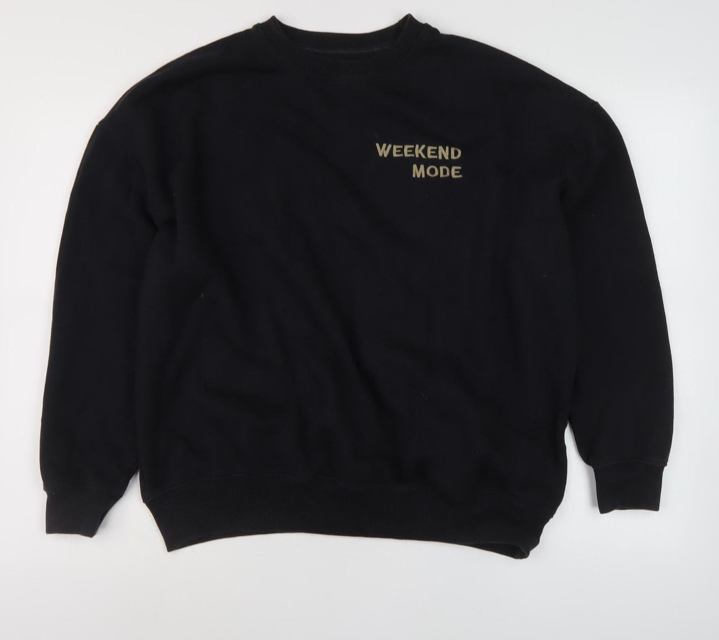 Mens UK Size M Pull&Bear Black Pullover Sweatshirt