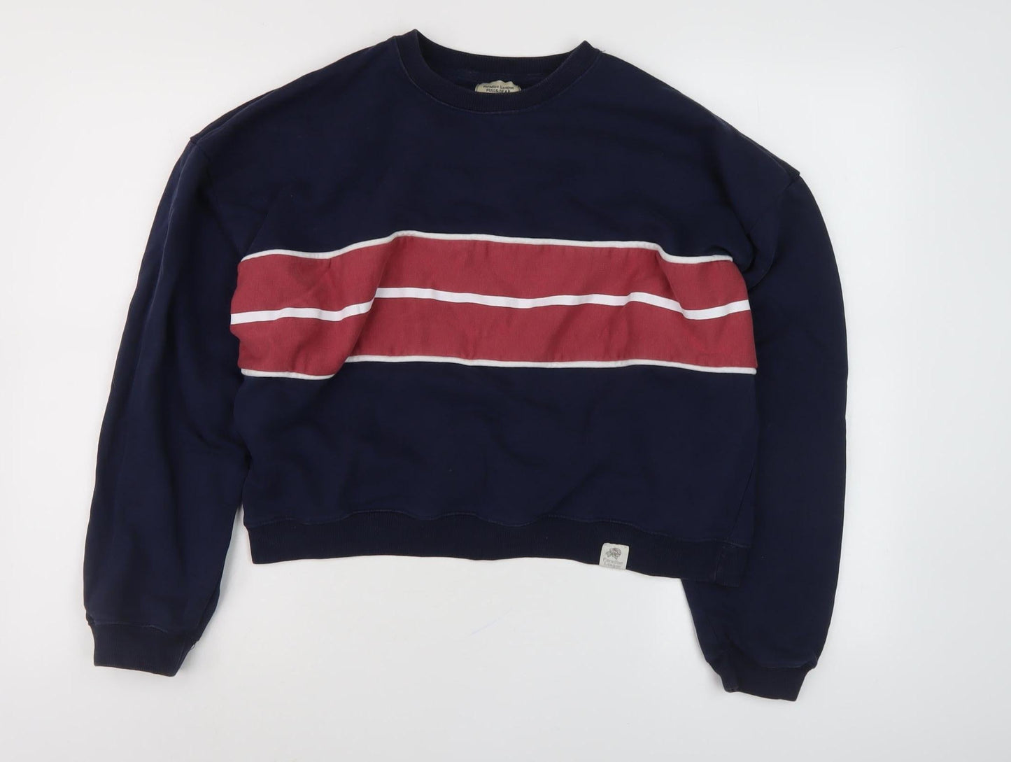 Unisex Adults UK Size 12 Pull & Bear Blue Pullover Sweatshirt