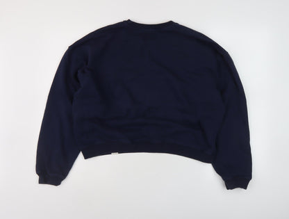 Unisex Adults UK Size 12 Pull & Bear Blue Pullover Sweatshirt