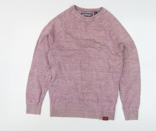 Superdry Unisex Pink Crew Neck Pullover Sweatshirt S
