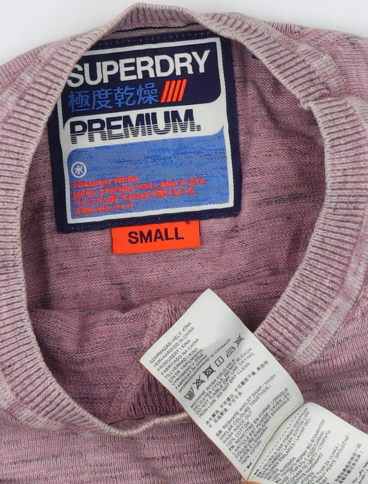Superdry Unisex Pink Crew Neck Pullover Sweatshirt S