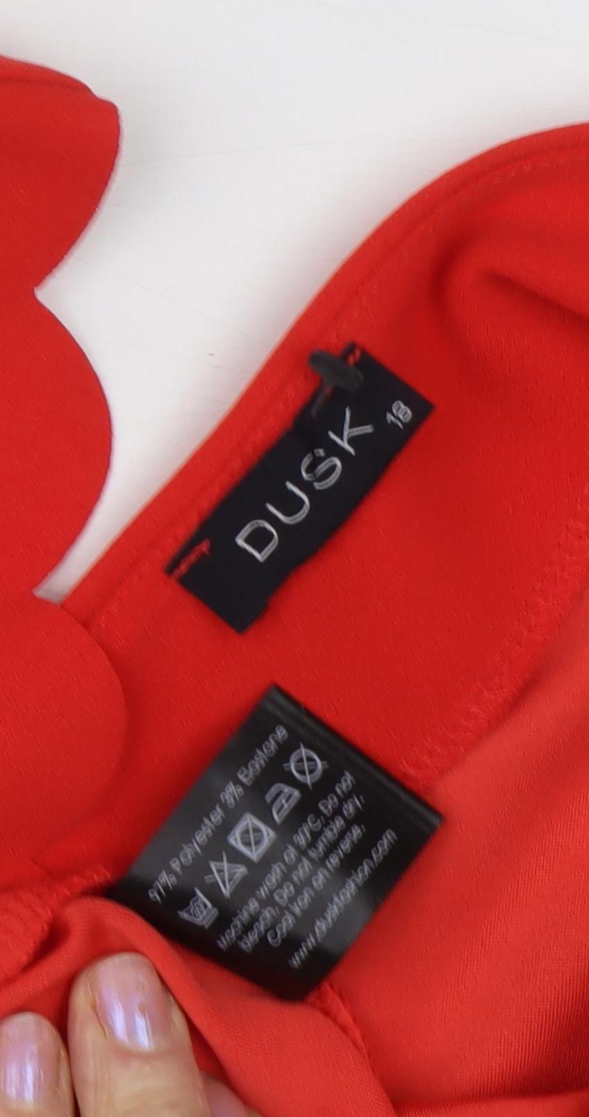 Dusk Women's Red Sheath Dress Size 18 S/Less V-Neck Party