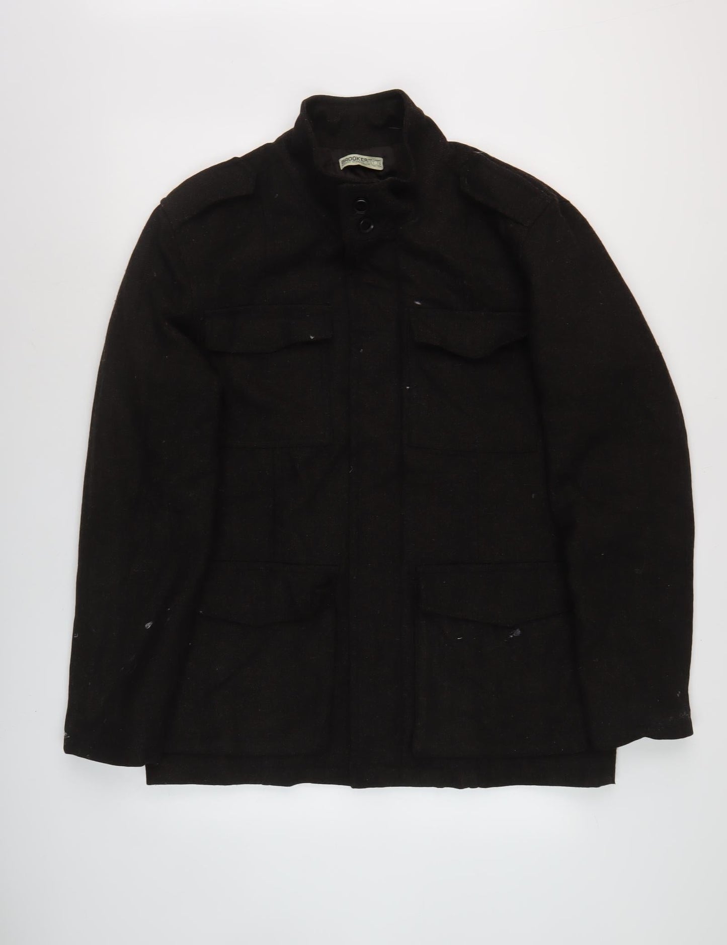 Mens UK Size M Brooker Black Military Jacket