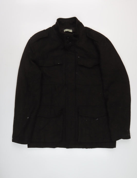 Mens UK Size M Brooker Black Military Jacket