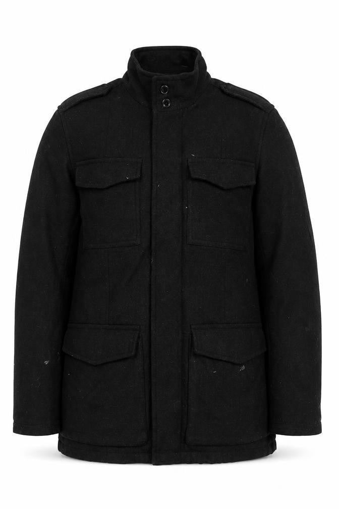 Mens UK Size M Brooker Black Military Jacket