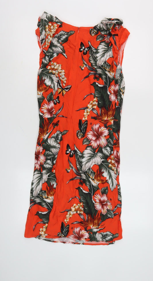 Oasis Women's Multicoloured Floral Dress Size 12