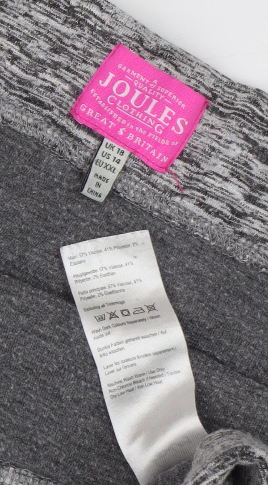 Joules Women's Grey Pencil Skirt, Size 18, Viscose Blend