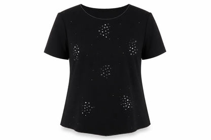 Debut Women's Black Beaded Top Size 16