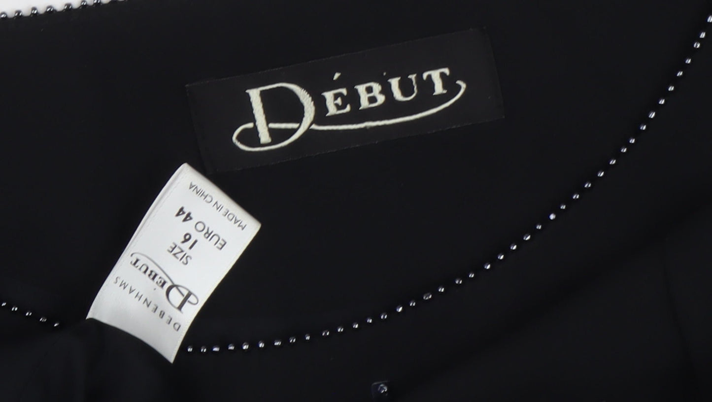 Début Women's Black Beaded Top Size 16
