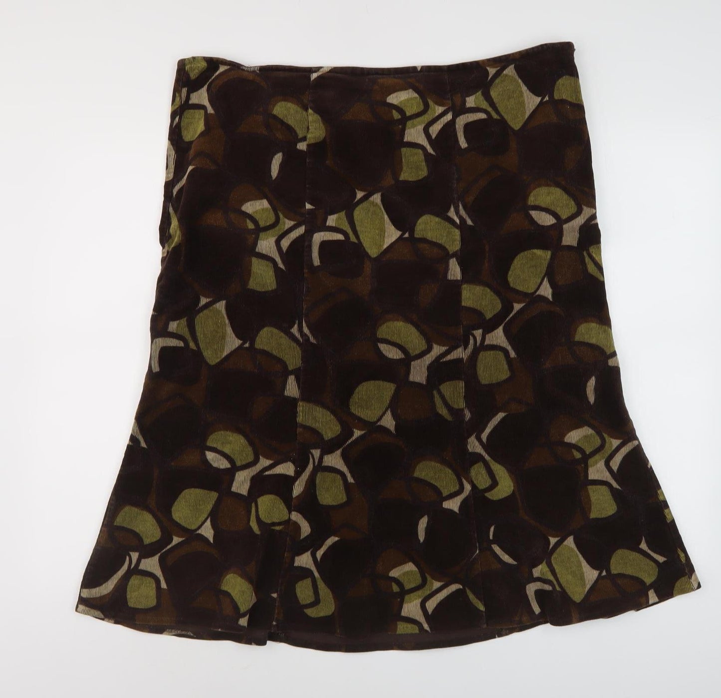 CC Women's Brown Geometric Midi Skirt Size 16