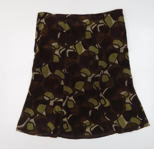 CC Women's Brown Geometric Midi Skirt Size 16
