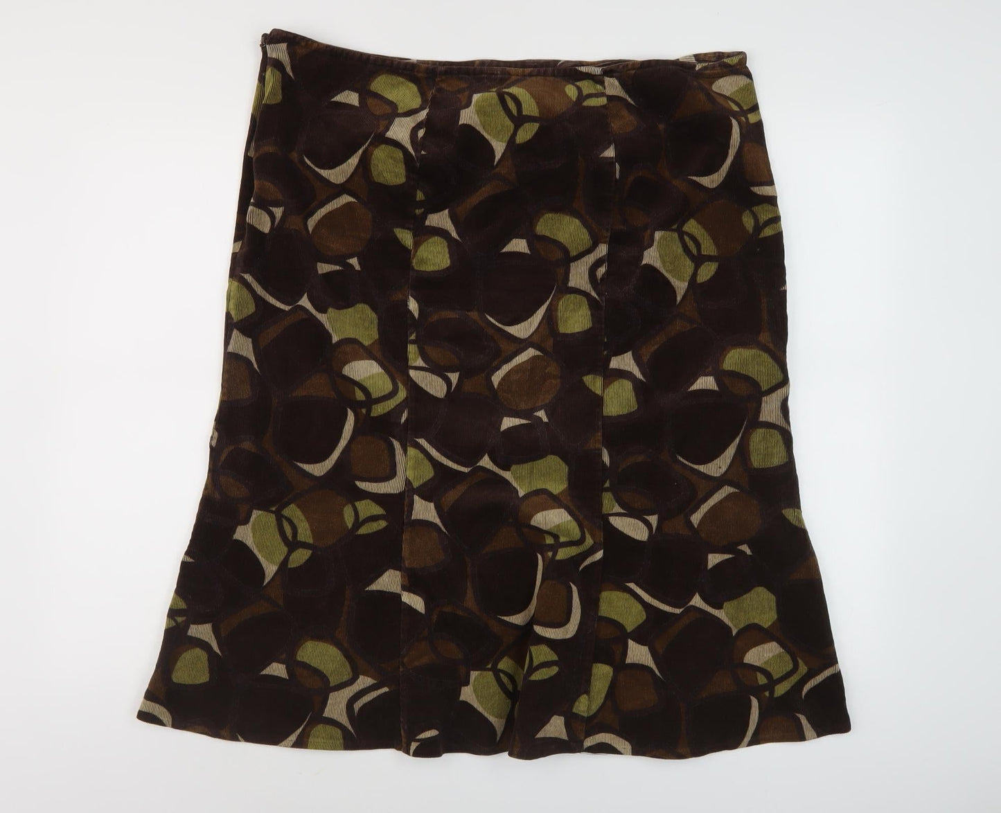 CC Women's Brown Geometric Midi Skirt Size 16