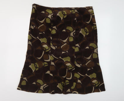 CC Women's Brown Geometric Midi Skirt Size 16