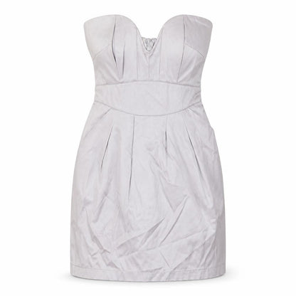 Lipsy Women's Grey Strapless Party Dress Size 10