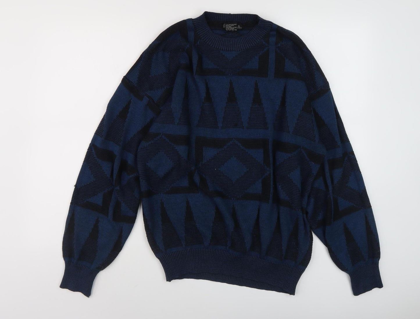Generra Collection Men's Blue Geometric Pullover L