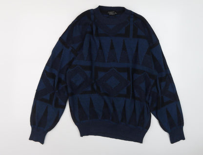 Generra Collection Men's Blue Geometric Pullover L