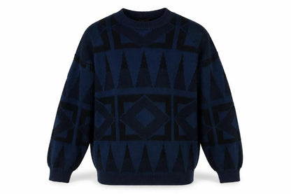 Generra Collection Men's Blue Geometric Pullover L