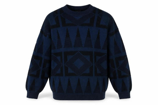 Generra Collection Men's Blue Geometric Pullover L