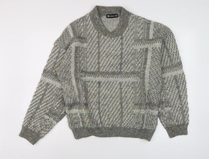 St Michael Men's Grey Cable-Knit Pullover Jumper M