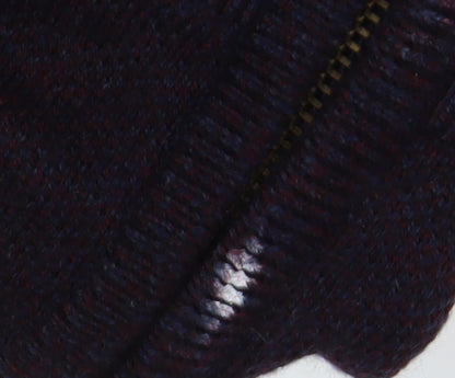 White Stuff Men's 2XL Black Wool Full Zip Jumper