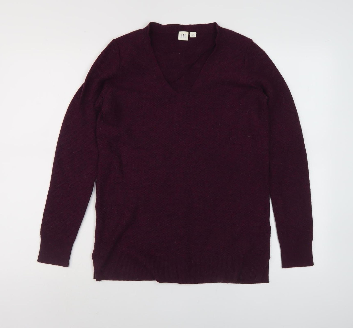 Gap Women's Purple V-Neck Pullover Jumper XS