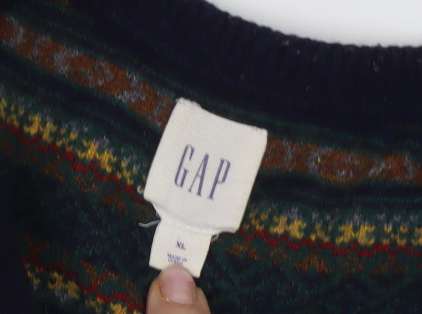 GAP Men's XL Multicoloured Striped Pullover Jumper