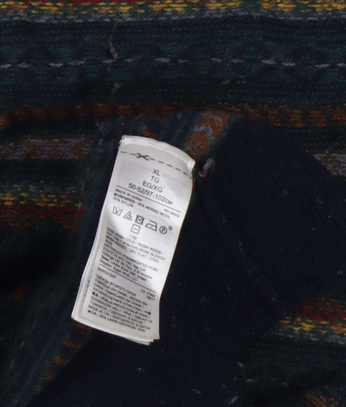 GAP Men's XL Multicoloured Striped Pullover Jumper