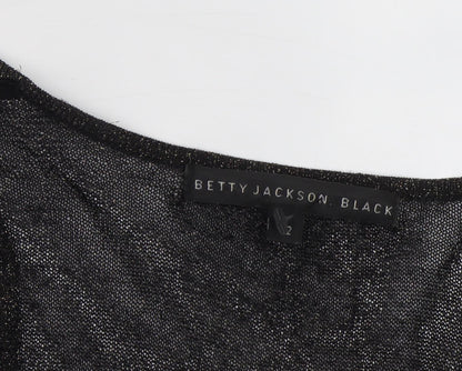 Womens UK Size 12 Betty Jackson Black Black Cardigan Jumper