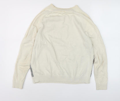 GAP Women's Ivory Cotton Jumper, Size S, Long Sleeve