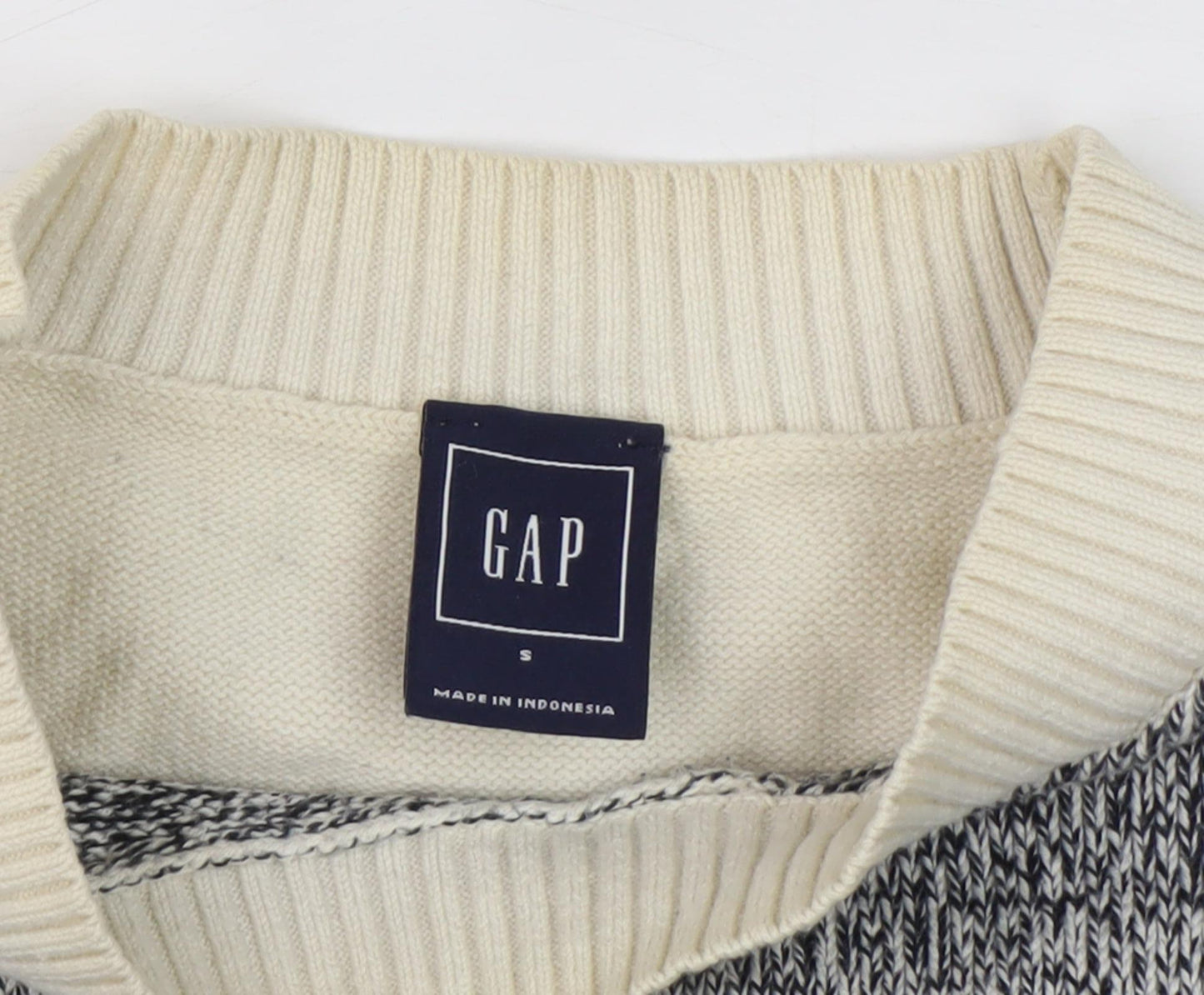 GAP Women's Ivory Cotton Jumper, Size S, Long Sleeve