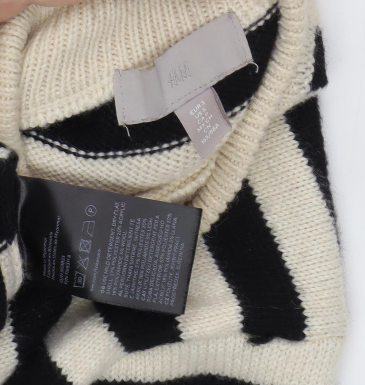 Womens UK Size S H&M Black Pullover Jumper