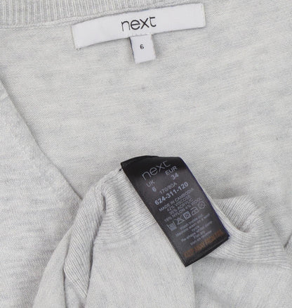 Next Women's Grey Knit Dress V-Neck Size 6