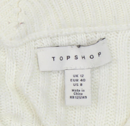Womens UK Size 12 Topshop Ivory Pullover Jumper